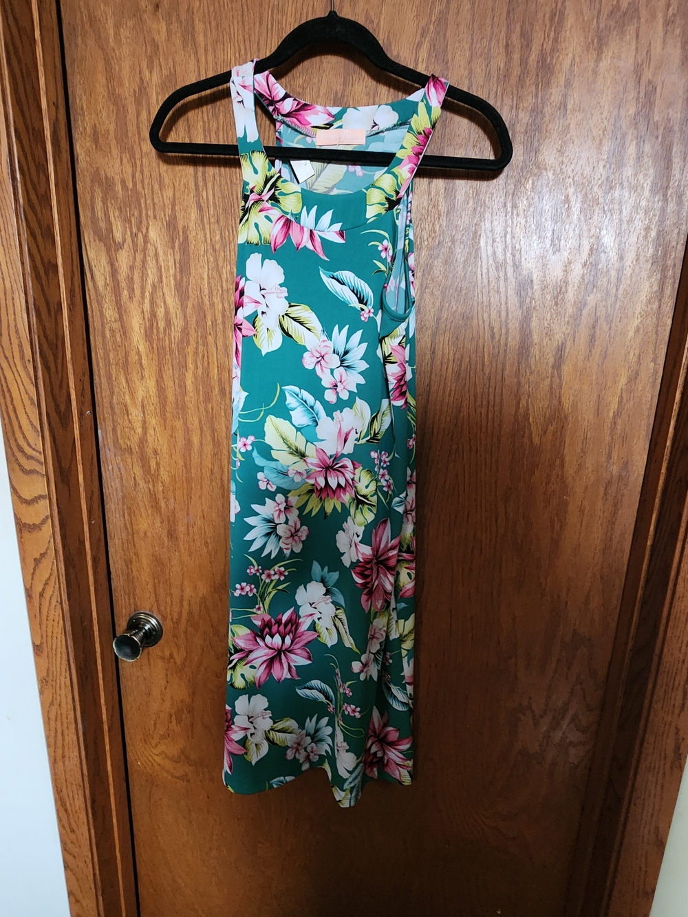 Floral Teal Sleeveless Maxi Dress - Women's